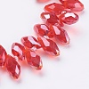 Electroplate Glass Faceted Teardrop Beads Strands X-EGLA-D014-16-3
