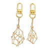 2Pcs 2 Styles Brass Bar Link Chains Pouch Stone Pendant Decorations HJEW-JM02034-01-1