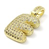 Brass Micro Pave Clear Cubic Zirconia Pendants KK-M279-01G-E-2