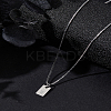 1Pc Stainless Steel Letter Rectangle Pendant Necklaces NJEW-LP0001-34W-P-3