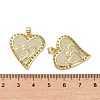 Brass Micro Pave Clear Cubic Zirconia Pendants KK-H466-08G-01-3