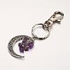 Natural Amethyst Pendant Keychain KEYC-JKC00099-05-1
