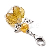 Angel Glass Beaded & Alloy Pendant Decorations HJEW-MZ00189-01-4
