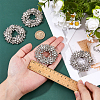 2 Pairs Alloy Rhinestone Shoe Buckle Clips FIND-FG0004-05-3
