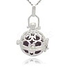 Silver Color Plated Brass Hollow Round Cage Pendants KK-J226-07S-1