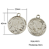 Tibetan Style Alloy Coin Pendants TIBEP-GC001-AS-NR-1