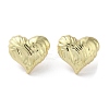 Rack Plating Brass Textured Heart Stud Earrings EJEW-M237-06G-1