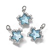 Brass Micro Pave Cubic Zirconia Charms KK-Q043-04P-02-1