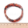 Dyed & Heated Natural Banded Agate Faceted Beaded Stretch Bracelets for Women BJEW-K251-08F-5