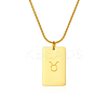 Stylish Stainless Steel 12 Zodiac Rectangle Pendant Necklaces for women GA2858-3-2