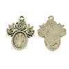 Tibetan Style Alloy Pendant Cabochon Settings X-TIBEP-5199-AS-LF-4