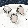 Natural Rose Quartz Adjustable Rings RJEW-I108-01AS-13-1