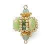 Dyed Synthetic Imperial Jasper & Handmade Glass Seed Beaded Rhombus Connector Charms PALLOY-MZ00960-04-1