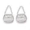 Brass Micro Pave Cubic Zirconia Pendants KK-T070-52P-1
