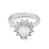 Sunflower Rotatable Open Cuff Rings for Women RJEW-S402-13P-2