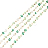 Faceted Cube Glass & Round Beaded Chains CHC-G018-03KCG-01-1