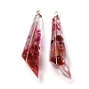 Inner Dried Flower Transparent Resin Pendants LS-RESI-A043-08A-1