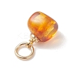 Natural Amber Cube Charms PALLOY-JF04971-01-5