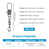 100Pcs Iron with Carbon Steel Fishing Rolling Bearing Connector FIND-CA0009-79-2