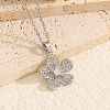 Fashionable Brass Full Crystal Rhinestone Flower Necklace for Women BV1149-2