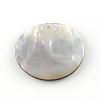 Flat Round Black Lip Shell Pendants SHEL-R009-29-3