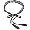 1Pc Cotton and Linen Flower Lace Tassel Waist Belly Belts AJEW-GF0012-32C-1