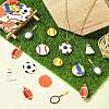 40Pcs 8 Styles Sports Ball Alloy Enamel Pendants ENAM-CJ0006-82-6