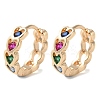 Rack Plating Brass Micro Pave Colorful Cubic Zirconia Hoop Earrings for Women EJEW-P238-06KCG-1