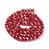 Electroplate Transparent Glass Beads Strands EGLA-A035-T6mm-A01-2