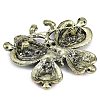 Zinc Alloy Colorful Rhinestone Brooch LS-JEWB-U011-04AG-02-2