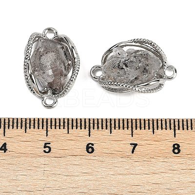 Natural Quartz Connector Charms G-C172-05P-1