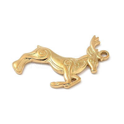 304 Stainless Steel Deer Pendants STAS-S186-07B-G-1