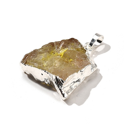 Raw Rough Natural Dyed Quartz Crystal Pendants G-G895-05S-04-1