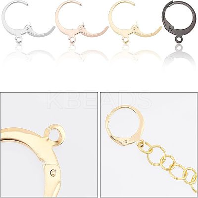 40Pcs 4 Colors 304 Stainless Steel Leverback Earring Findings STAS-UN0029-67-1