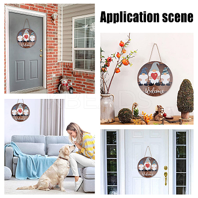 Printed Wooden Big Pendants WOOD-WH0115-04-1
