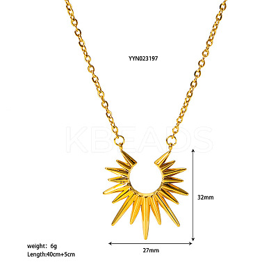 Sunflower Pendant 304 Stainless Steel Necklaces for Women LS-ZH6768-1-1