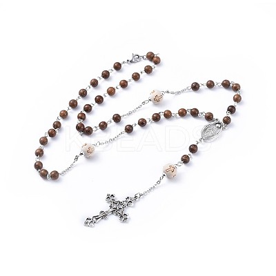 Tibetan Style Alloy Rosary Bead Necklaces NJEW-JN02455-01-1