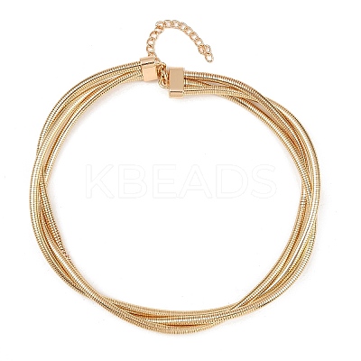 Alloy Wrap Round Snake Chain 3-Strand Choker Necklaces for Women Men NJEW-C090-02G-1