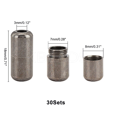 Brass Capsule Lace Lock Buckles KK-PH0001-29B-WH-1