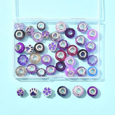 40Pcs 20 Styles DIY Rondelle European Beads Findings Kit DIY-FS0009-85-1