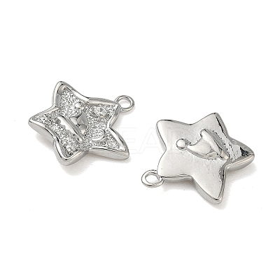 Christmas Brass Micro Pave Clear Cubic Zirconia Pendants KK-A280-03A-P-1