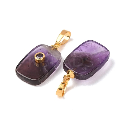 Natural Banded Amethyst Pendants G-P628-01G-07-1