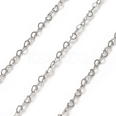 304 Stainless Steel Heart Link Chains CHS-A016-33P-A-1