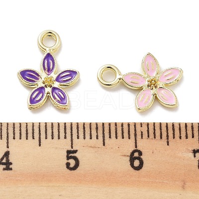 Rack Plating Alloy Enamel Charms PALLOY-F311-01G-1