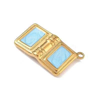 304 Stainless Steel Enamel Pendants STAS-L316-09G-1