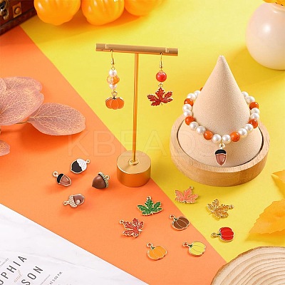 24Pcs 12 Style Autumn Theme Alloy Enamel Pendants ENAM-SC0003-59-1