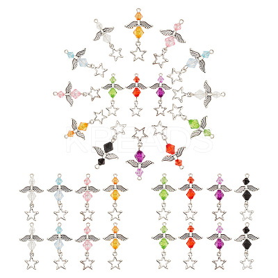 Transparent Acrylic and Tibetan Style Alloy Pendants FIND-PH0009-73-1