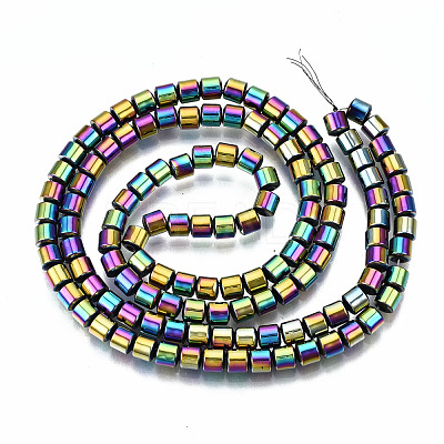 Rainbow Electroplate Non-magnetic Synthetic Hematite Beads Strands G-T114-61-M-1