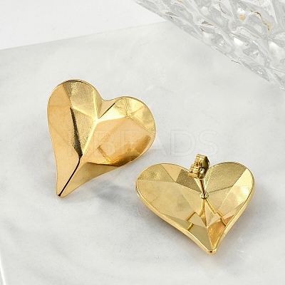 304 Stainless Steel Stud Earrings For Women EJEW-B113-01G-03-1