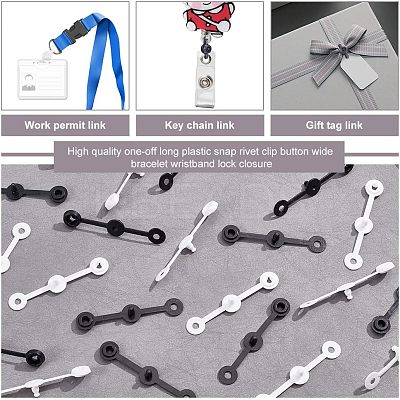 200Pcs 2 Colors Resin Female Buckle Disposable Snap KY-NB0001-53-1